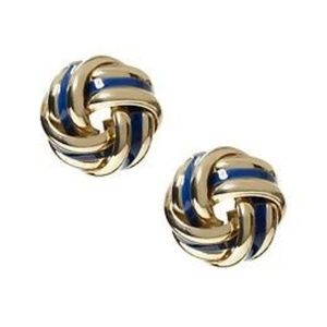 NWT Banana Republic Gold Navy Simple Nautical Knot Enamel Stud earring NWT 45